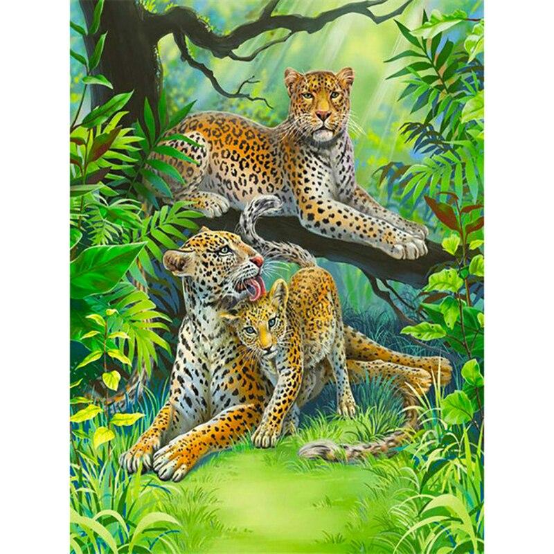 DIY 5D алмазная живопись снежные барсы Алмазная вышивка пейзажи животные вышивка крестиком полная круглая дрель домашний декор подарок
