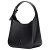 Tory Burch Thea Однотонная тисненая кожаная сумка-ведро с логотипом-буквой Женские сумки Черная 144690-001