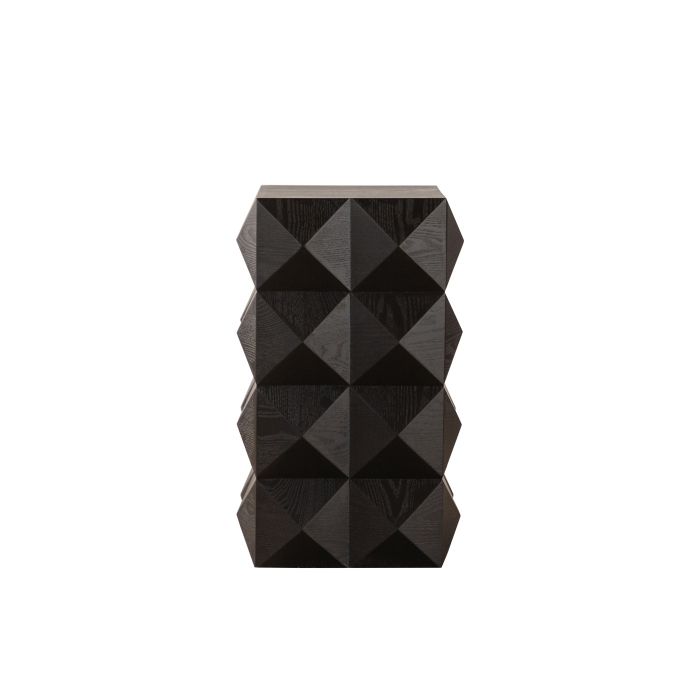 Table d'appoint - MUVOE - Vintage - Bois massif - Hauteur 60 cm - Relief tridimensionnel