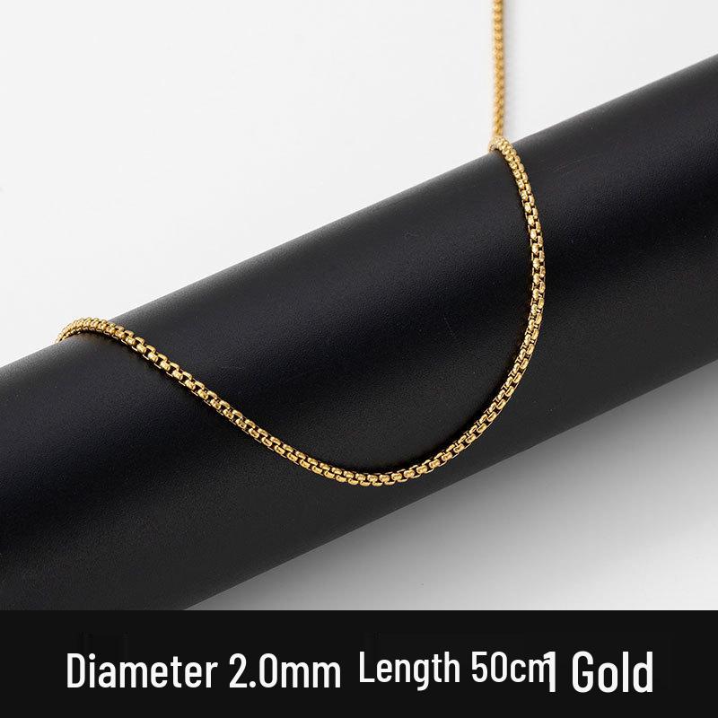 Мужское ожерелье из квадратной жемчужной цепочки из нержавеющей стали - Хип-хоп украшение из титановой стали (2/2.5/3/3.5мм)