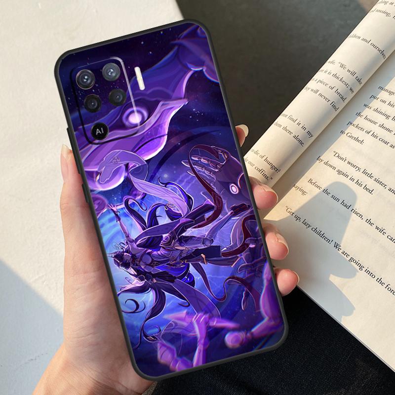 Чехол Genshin Impact Райдэн Сёгун для Oppo A58 A98 A78 A18 A38 A60 A80 A40 A77 A57 A17 A74 A54 A94 A96 A76 A16 A15 A5 Pro
