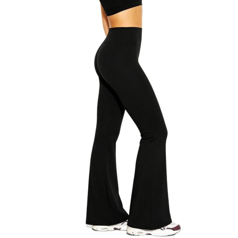 High-Waisted Flared Yoga Pants Women Breathable Tummy Control Butt Lifting Slimming Fit Fitness Leggings