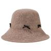 Autumn Winter Bow Wool Hat Solid Color Fisherman Hat Women's Basin Hat