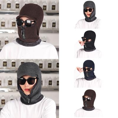 Новая мужская зимняя теплая шерстяная шапка для улицы, теплая толстая вязаная велосипедная шапка, шарф, ветрозащитный козырек, кепка Ti-de Gorras