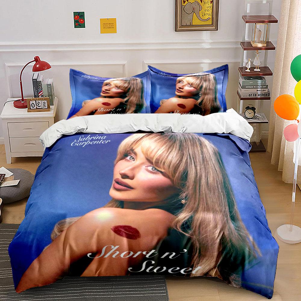 "Blue Bedding Set - Short n’ Sweet" Bedding Duvet Cover Set Duvet Cover Pillowcases (1*Duvet Cover 2*Pillowcases, without duvet insert)