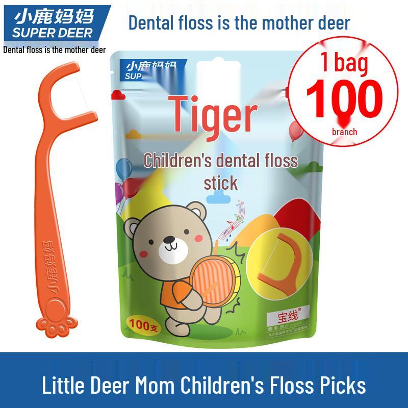 Детские зубочистки-флосс Deer Mother, Ультратонкие, 5 штук в упаковке