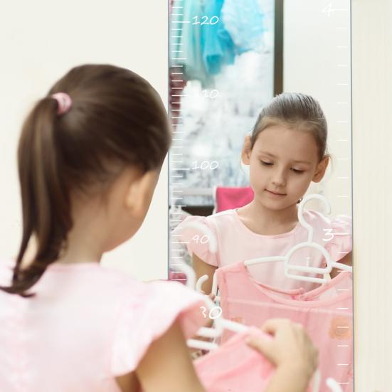 Таблица роста детей Зеркальная доска для сухого стирания Детская комната Детская спальня для младенцев и взрослых Мальчики Девочки Настенная доска для сращивания Линейка для измерения высоты