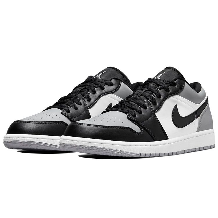 Мужские кроссовки Air Jordan 1 Low Shadow Toe Серые Светло-Дымчато-Серые Черные 553558-052