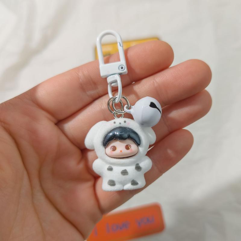 Мультяшный Милый Объемный Брелок-Подвеска в виде Куклы из Смолы, Шарм для Сумки, Кольцо для Ключей от Машины, Изысканные Аксессуары для Украшения Рюкзака, Подарок