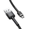 Baseus Cafule Series USB-A to Micro USB Cable 1.5A, 2m - Black/Grey