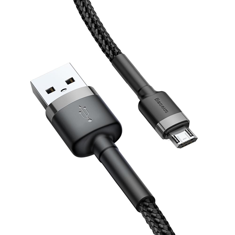 Baseus Cafule Series USB-A to Micro USB Cable 1.5A, 2m - Black/Grey
