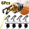 6Pcs Oil Bottle Stopper Cap Food Grade Rubber Seal Liquor Dispenser Sprayer Wine Pourer Sauce Nozzle Lock Plug Kitchen Tool