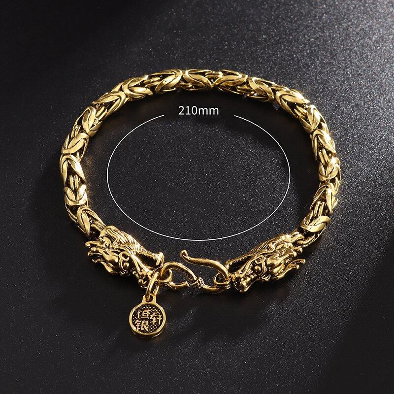 Этнический Панк Серебристый Металлический Браслет Дракон Мужской Браслет Мотоцикл Рок-Райдер Украшение Подарок