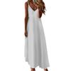Женское летнее повседневное модное однотонное длинное платье без рукавов с V-образным вырезом, повседневные платья
