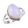 Natural Rainbow Moonstone Gemstone Handmade 925 Solid Silver Ring Size 8 B9B34