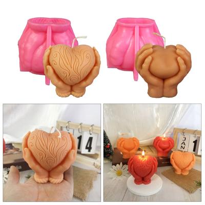 3D форма для свечей в форме сердца, смоляные формы, держащая руку, силиконовая форма для свечей в форме сердца для мыла своими руками, украшения торта
