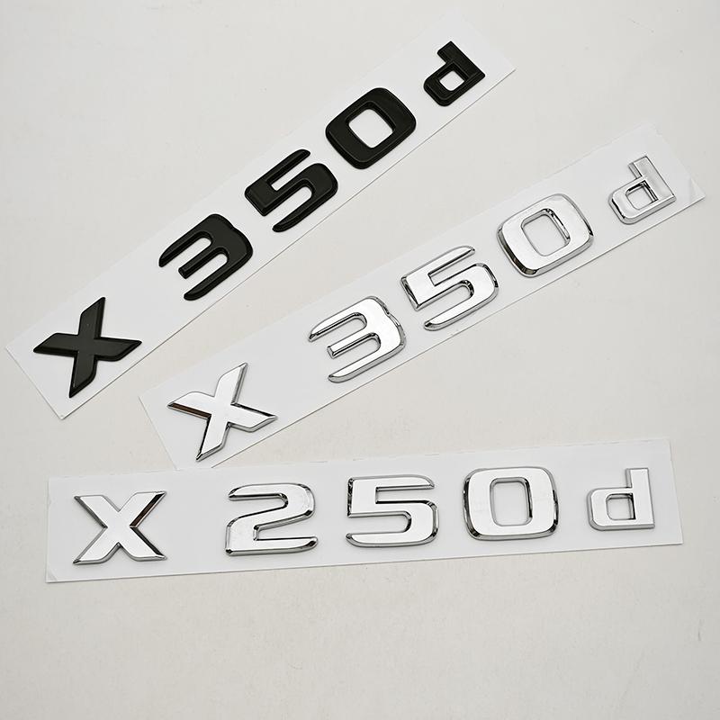 3D ABS Car Logo X250d X350d Emblem for Mercedes Benz Car Rear Trunk Badge Chrome Black Letters Sticker Accessories GP5