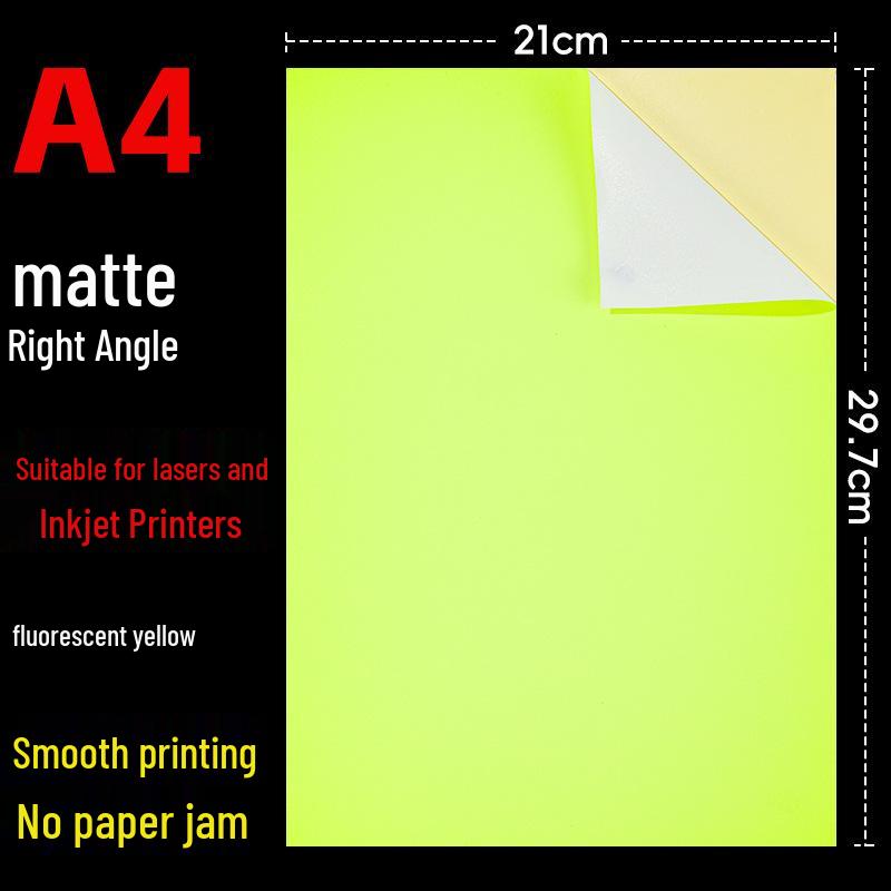A4 Glossy/Matte Color Self-Adhesive Stickers for Inkjet & Laser Printing