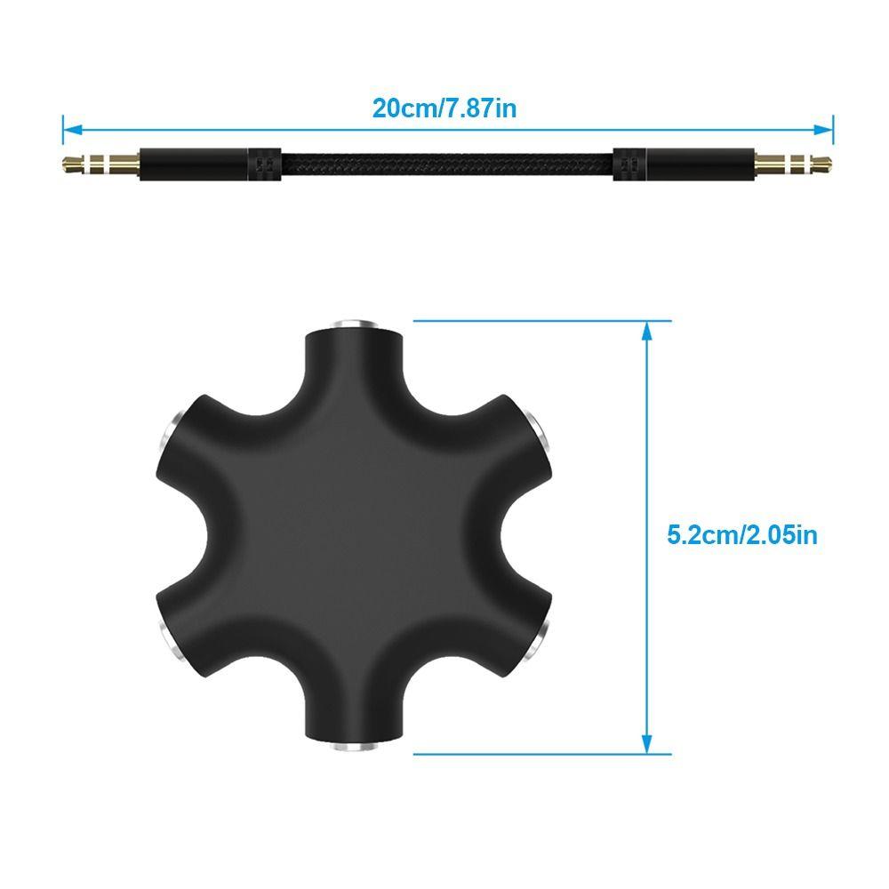 1Pcs 1 Male to 5 Female 3.5mm Audio Headphone Splitter Phone Laptop MP3 Player
