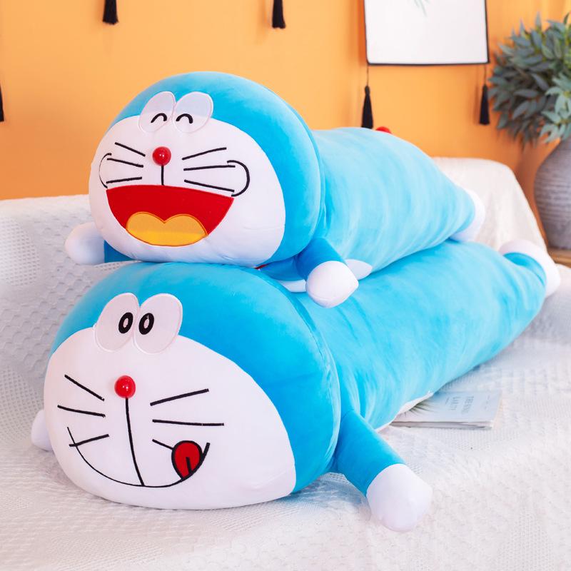 90cm Cartoon Doraemon Plush Toy Kawaii Cat Long Sleeping Plushies Soft Stuffed Doll Cute Girl's Bed Throw Pillow Birthday Gift
