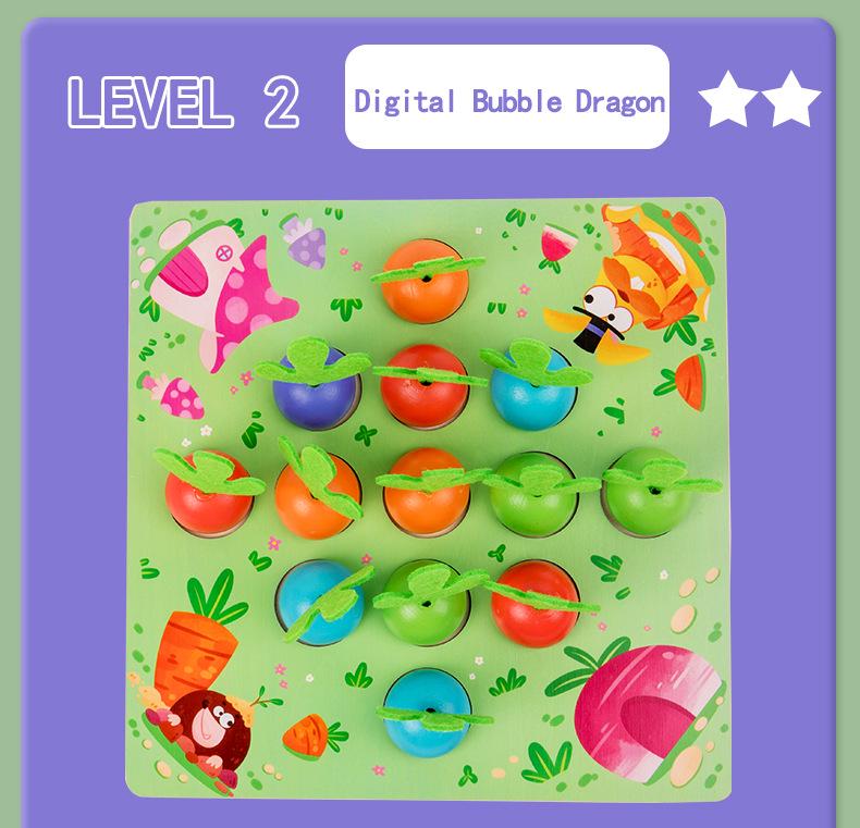 Wooden Bubble Dragon Logic and Memory Training Board for Kids