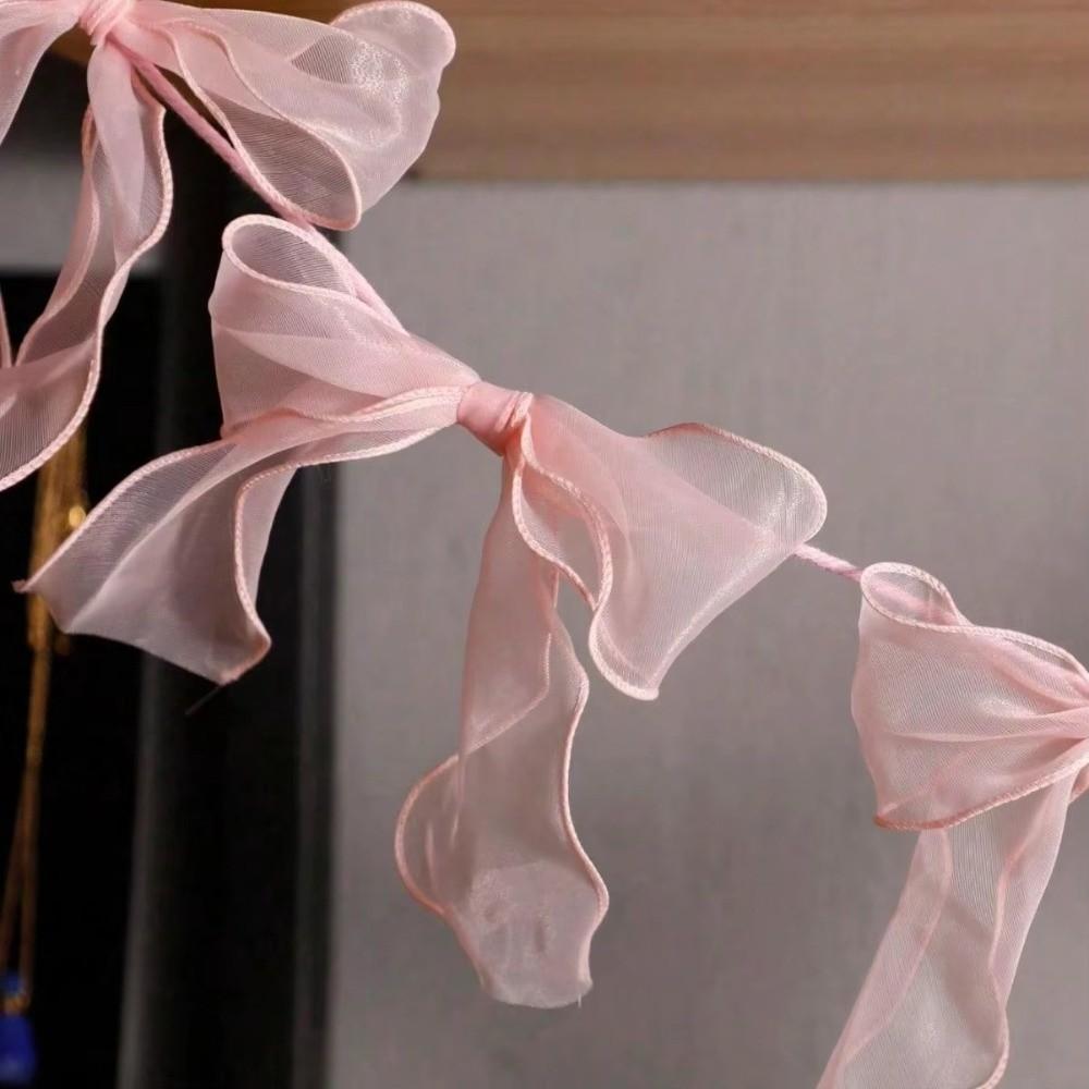 12Pcs Ribbon Bow Hanging Flags Sweet Hanging Banner New Bowknot Garland Room Wall