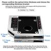 1 Комплект 2,5" SSD CD DVD в Корпус для Жесткого Диска CD-ROM Odd Optibay Пластик Алюминий Универсальный 9,5/12,7 мм SATA 3.0 Второй HDD Caddy