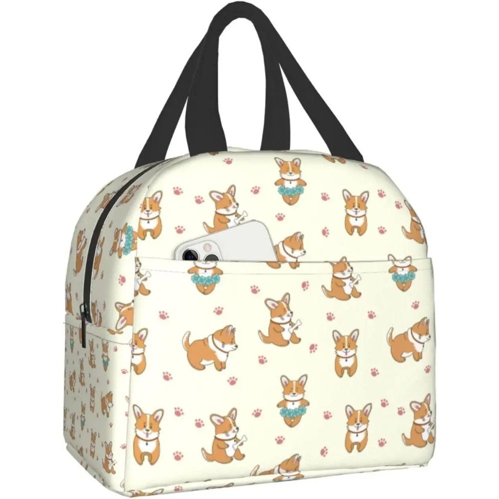 Ланч-бокс Вельш-корги, Ланч-бокс Бенто, Изолированные ланч-боксы, Многоразовая водонепроницаемая сумка для ланча для школы, офиса, пикника, походов, пляжа