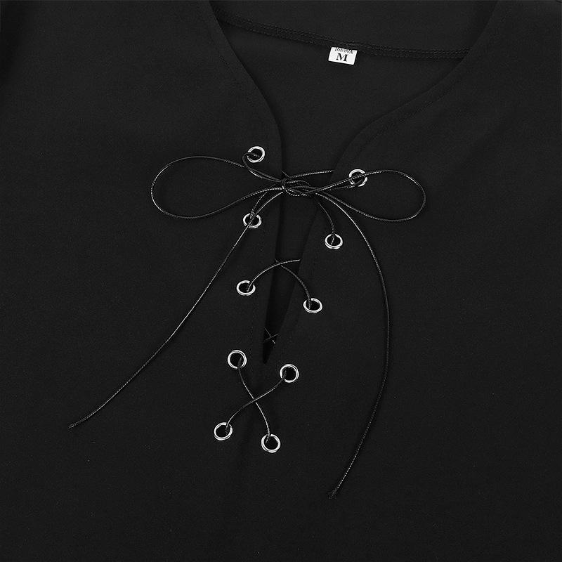 European & American Retro Medieval Costume Lace-up Shirt Cosplay Top