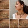 Rhinestone Inlaid Necklace Earrings Set Hollowed Out Forehead Ornament  Bridal