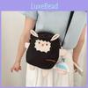 Canvas Sheep Cartoon Crossbody Bag For Teens Soft Material Daily Shoulder Outfit