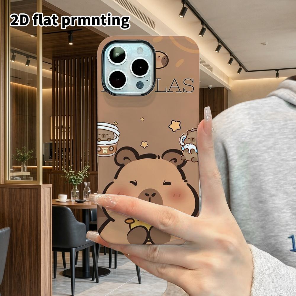 Phone Case: 2D flat suitable for iPhone 18, 17, 16, 15, 14, 13 Pro film protective case, couple style, multi-element capybara, Christmas and Halloween