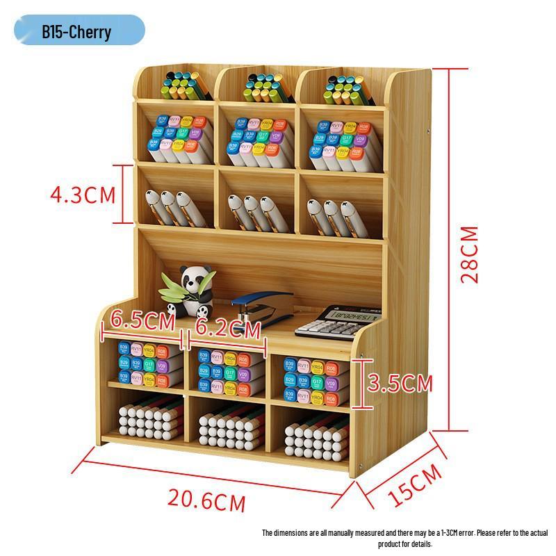 Деревянный настольный ящик для хранения и подставка для ручек в скандинавском стиле