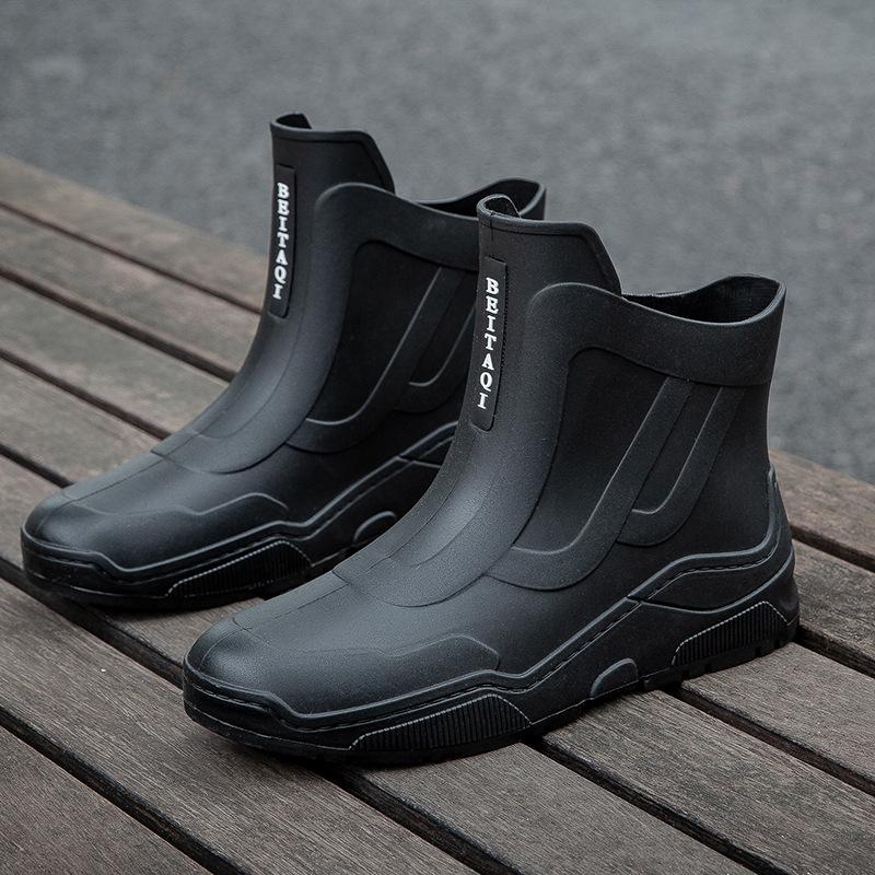 Men's Rain Boots Waterproof Shoes Fishing Husband Galoshes Man Garden Rubber Boot Indoor Kitchen Work Rain Boots Car Wash Boots