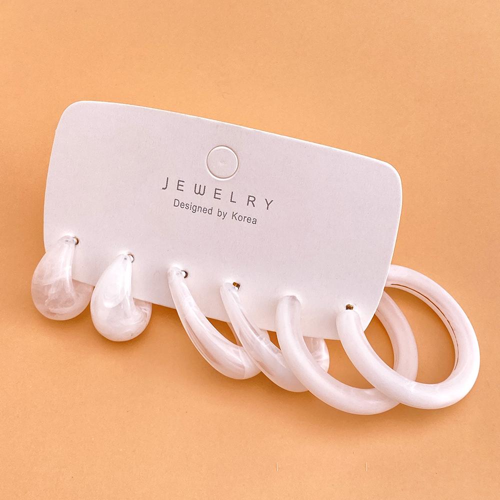 Модные акриловые серьги-кольца из смолы, комплект гладких блестящих зеленых красочных женских ретро-ювелирных изделий