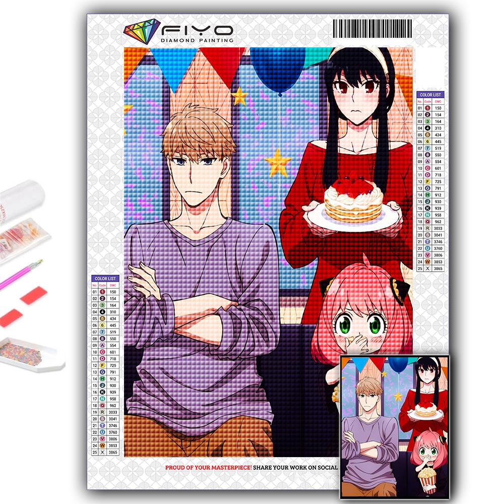 5D Diy Алмазная картина Аниме Плакат Шпионская семья Вышивка крестиком Полный Алмазная вышивка Мозаика