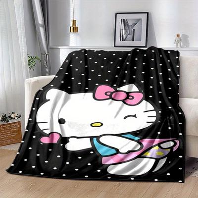 1шт. Милое Мультяшное Одеяло Hello Kitty - Идеально для Дома, Офиса, Использования на Открытом Воздухе, Идея для Подарка, Подходит для Всех Сезоновz041718