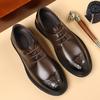Spring and Autumn Men's Comfortable Business British Casual Leather Shoes Classic Men Korean Lace Up Small Leather Shoes