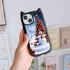 Мягкий чехол для телефона с кошачьими ушками для iPhone 16 15 14 13 12 11 Pro Max, устойчивый к падениям, прозрачный акриловый чехол NY35, новогодний рождественский Санта-Клаус