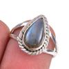 Натуральный Лабрадорит Драгоценный Камень 925 Проба Стерлинговое Серебро Ювелирное Кольцо Размер 6 h8L85