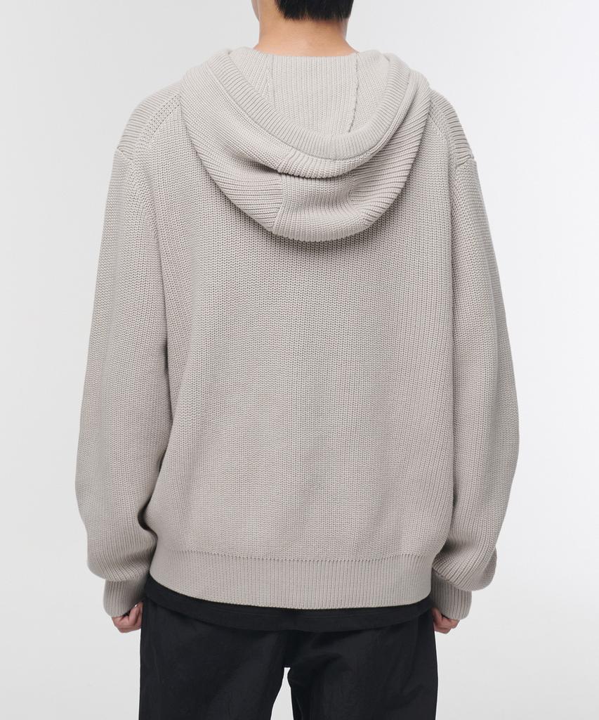MUSINSA STANDARD Ribbed Knit Hooded Zip-Up [Dusty Cream]