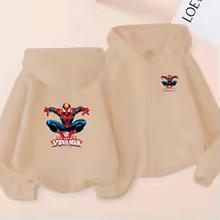 Kids Zipper Style Coat Fashion Animation Film Sweatshirt Clothing Boys Girl 3-12 Yrs Hoodie Long-Sleeved Casual Charming Clothes