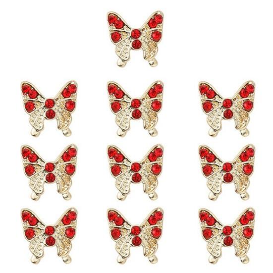 10 шт., подвески для ногтей в виде бабочек, блестящие стразы, инкрустация из искусственного кристалла, 3D подвески, аксессуары для маникюра «сделай сам», ювелирные изделия для дизайна ногтей, украшения для чехла для телефона
