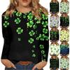 Рубашки с длинным рукавом для женщин Милые принты Футболки Блузки Повседневные Большие размеры Базовые топы Пуловеры Рождественские