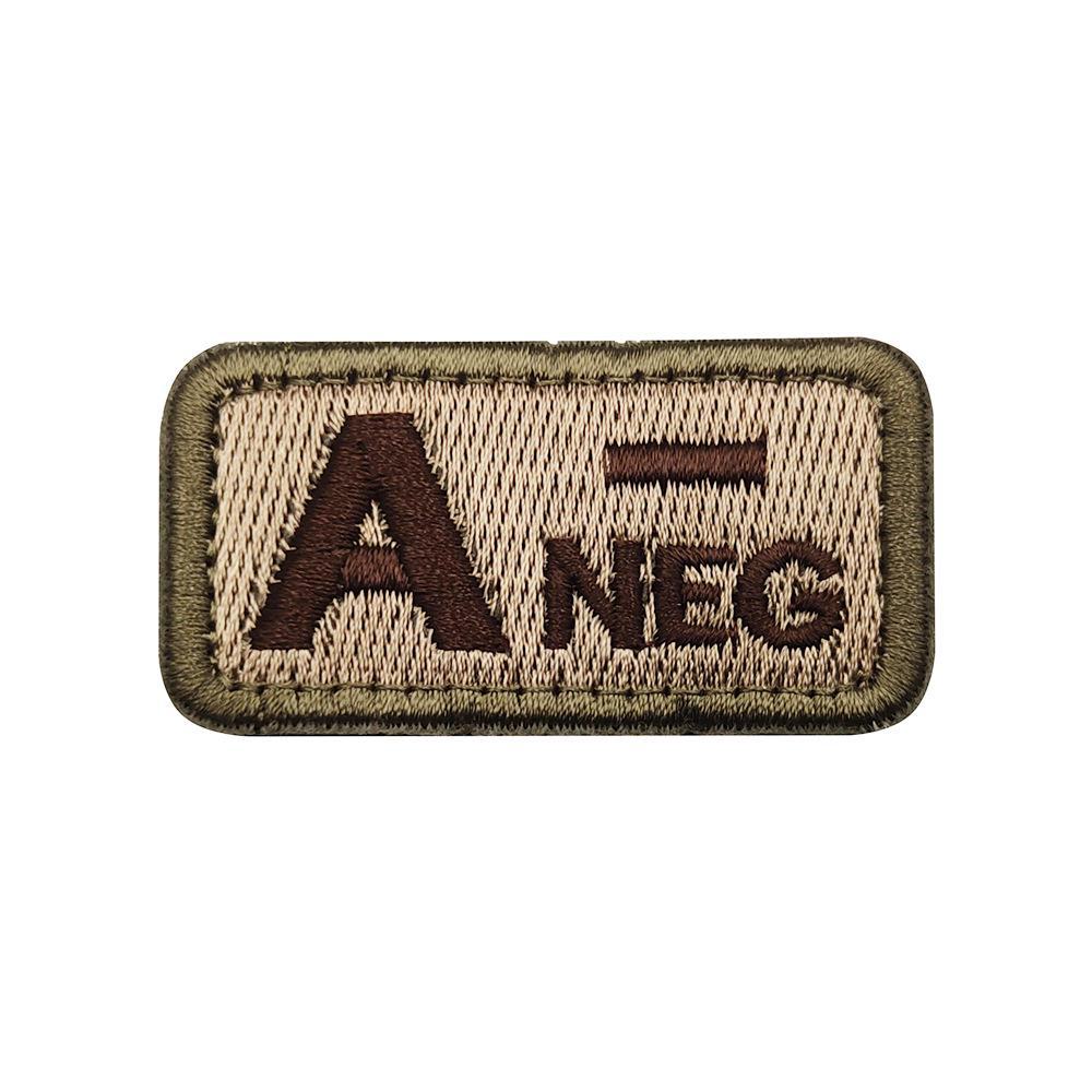Embroidered Tactical Blood Type Velcro Badges: A, B, AB, O, +POS, -NEG - Military and Outdoor Identification.