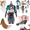 Gorou Cosplay Costume Gorou Cosplay Costume Men Blue Fox Boy Costume Halloween Pants Tail Ears Full Set