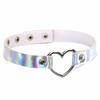 Harajuku Holographic Choker Necklace Heart Collar for Women Gothic Choker Fashion Holo Chocker Female Rave Festivals Jewelry