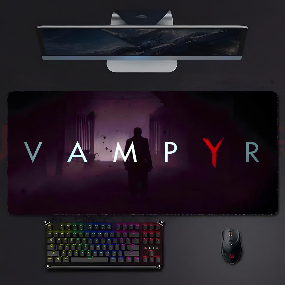 Dark Action Game VVampyr Mouse Pad Large Gaming Mousepad With Stitched Edges Thickened Desk Mat Pc