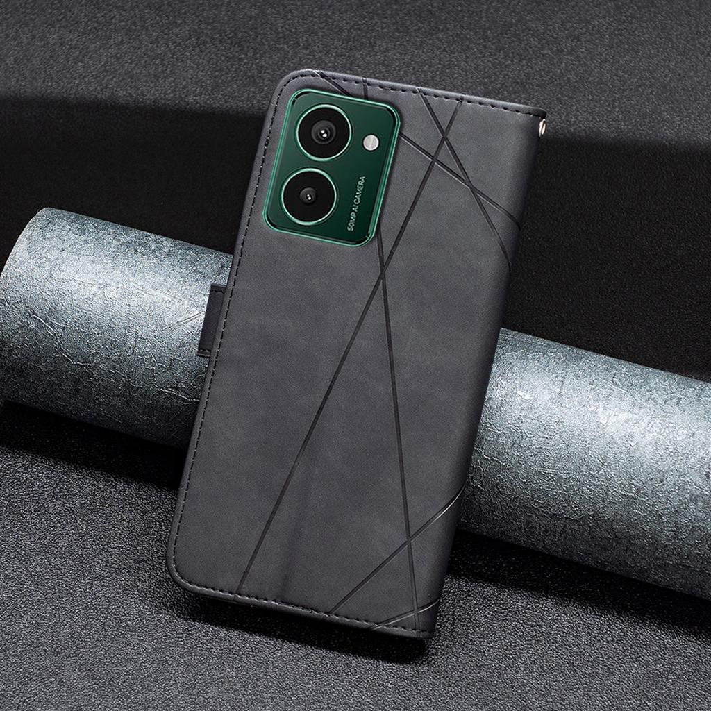 BINFEN COLOR For HMD Pulse+ Phone Cases Wallet Stand Geometry Imprinted Leather Cover