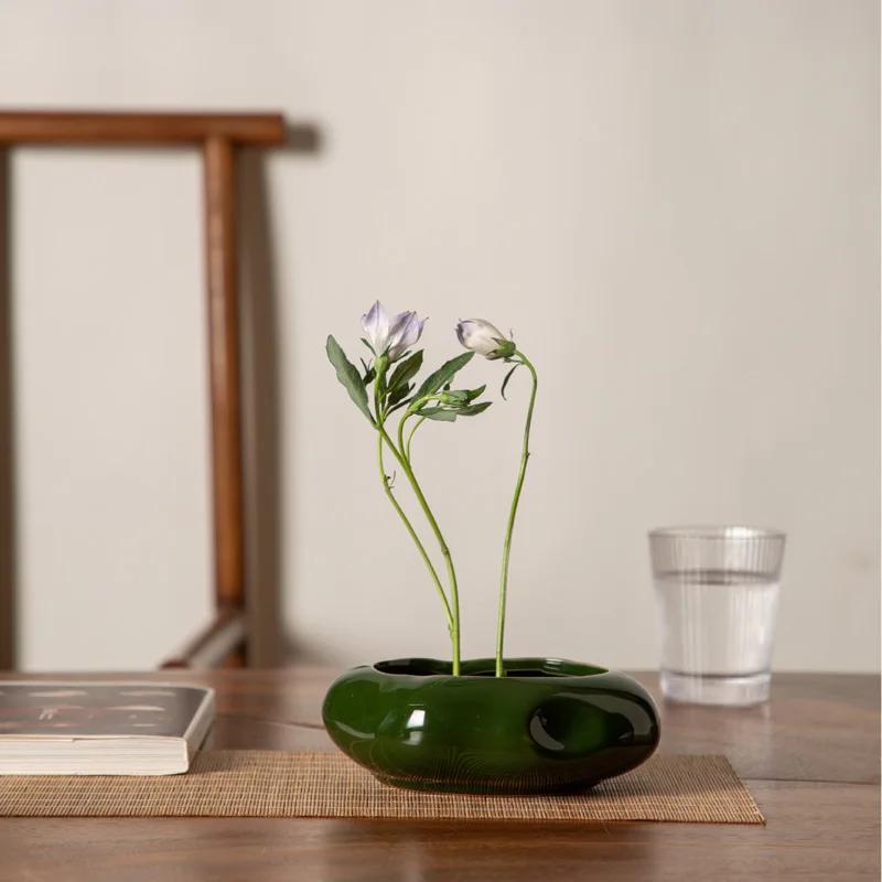 Японские Керамические Цветочные Горшки Меч Гора Каменная Керамика Ручная Работа Цветочная Композиция Фиксированное Основание Цветочные Горшки Домашний Декор